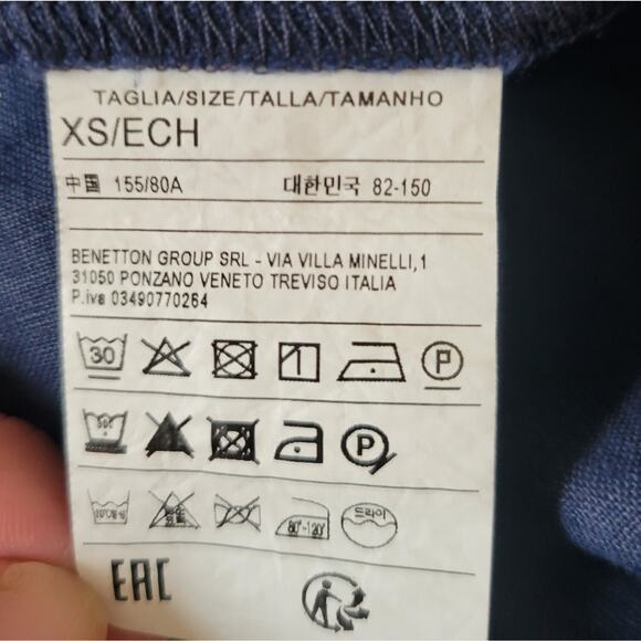 United Colors of Benetton Navy Linen Halter Trapeze Dress Size XS - Picture 7 of 10